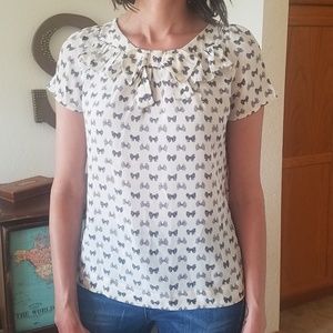 J Crew silk bow blouse size 2